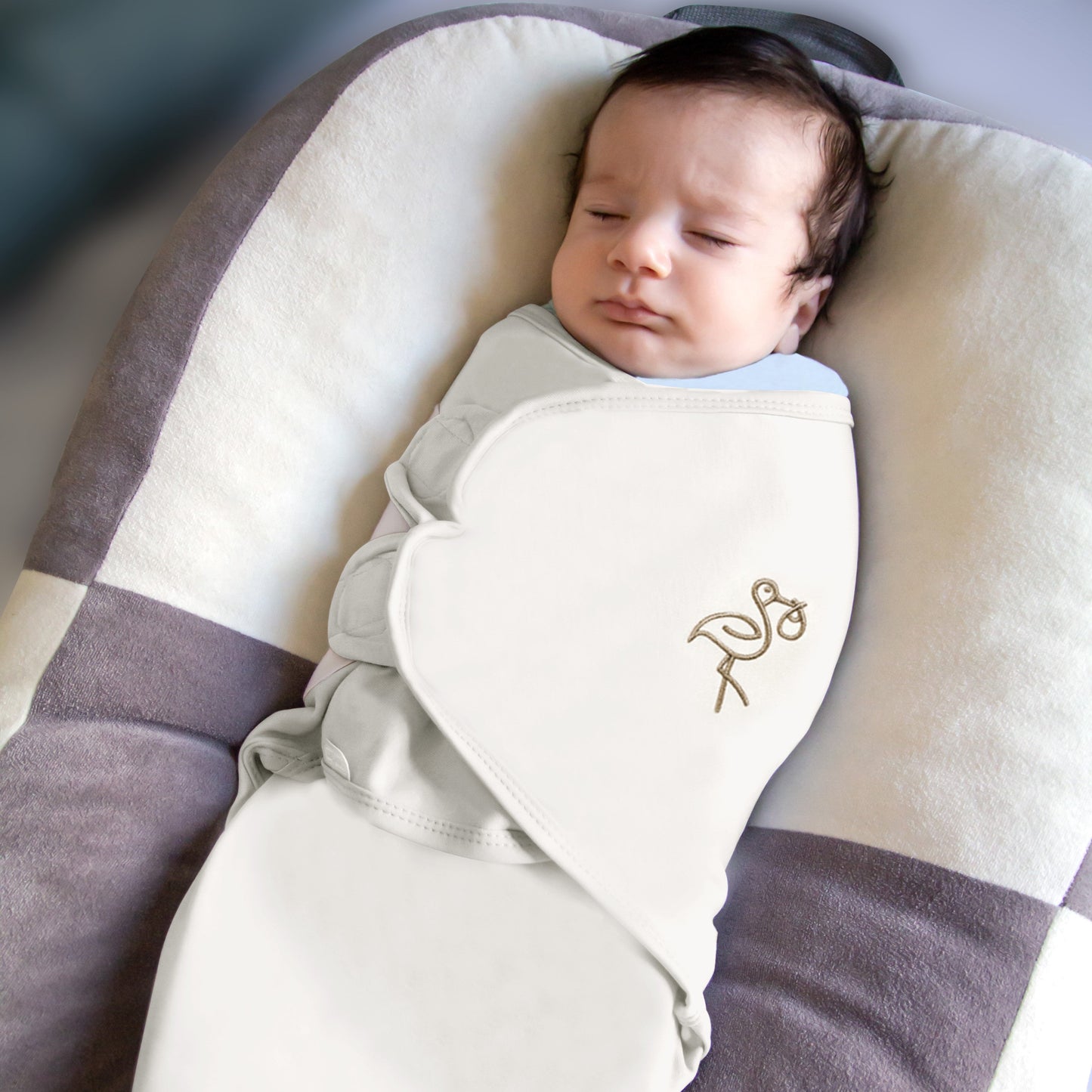 Cotton Swaddle-catbabygear, Comfort, Comfortable, Easy, Off-White, Safe, Sleep, Swaddle, Warm, Warmth, Wrap-Babyjem-[Too Twee]-[Tootwee]-[baby]-[newborn]-[clothes]-[essentials]-[toys]-[Lebanon]