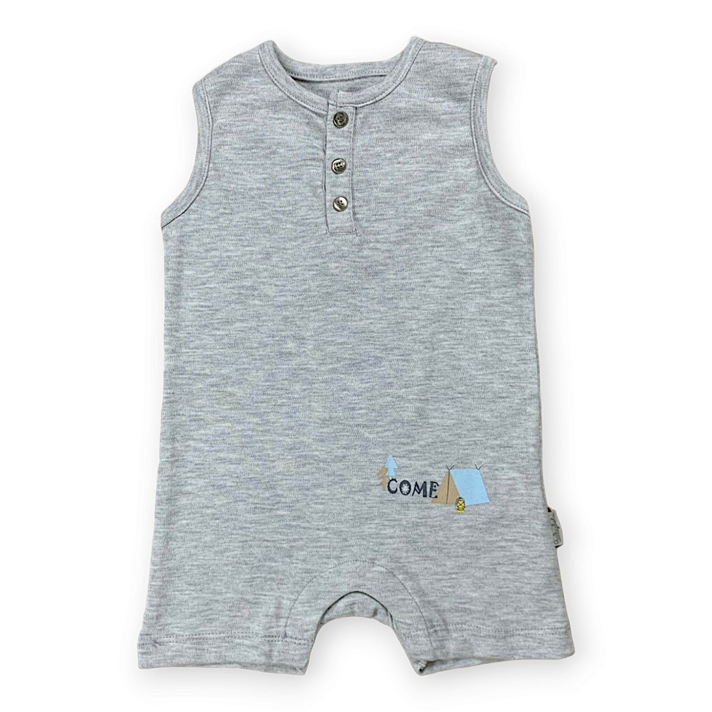 Come Little Camper Grey Romper