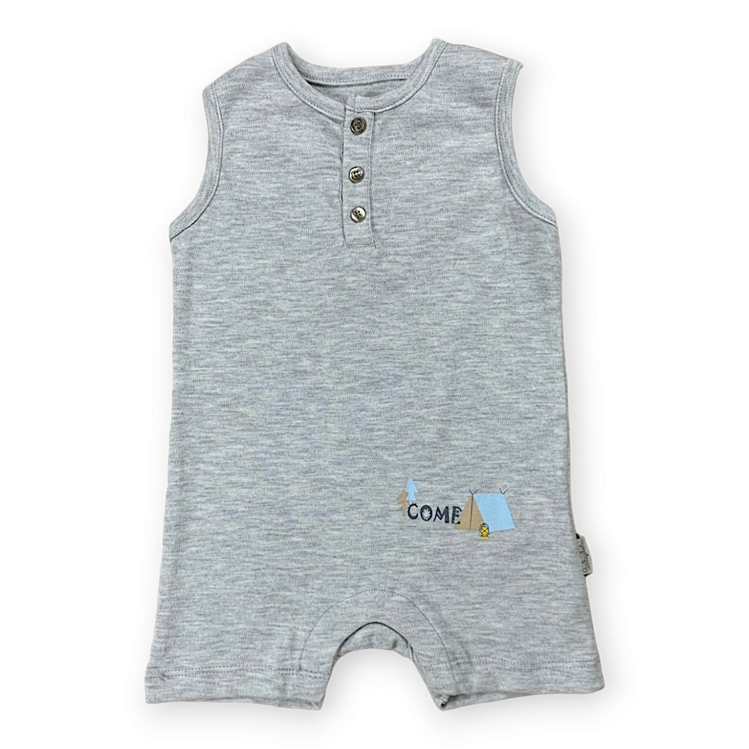 Come Little Camper Grey Romper