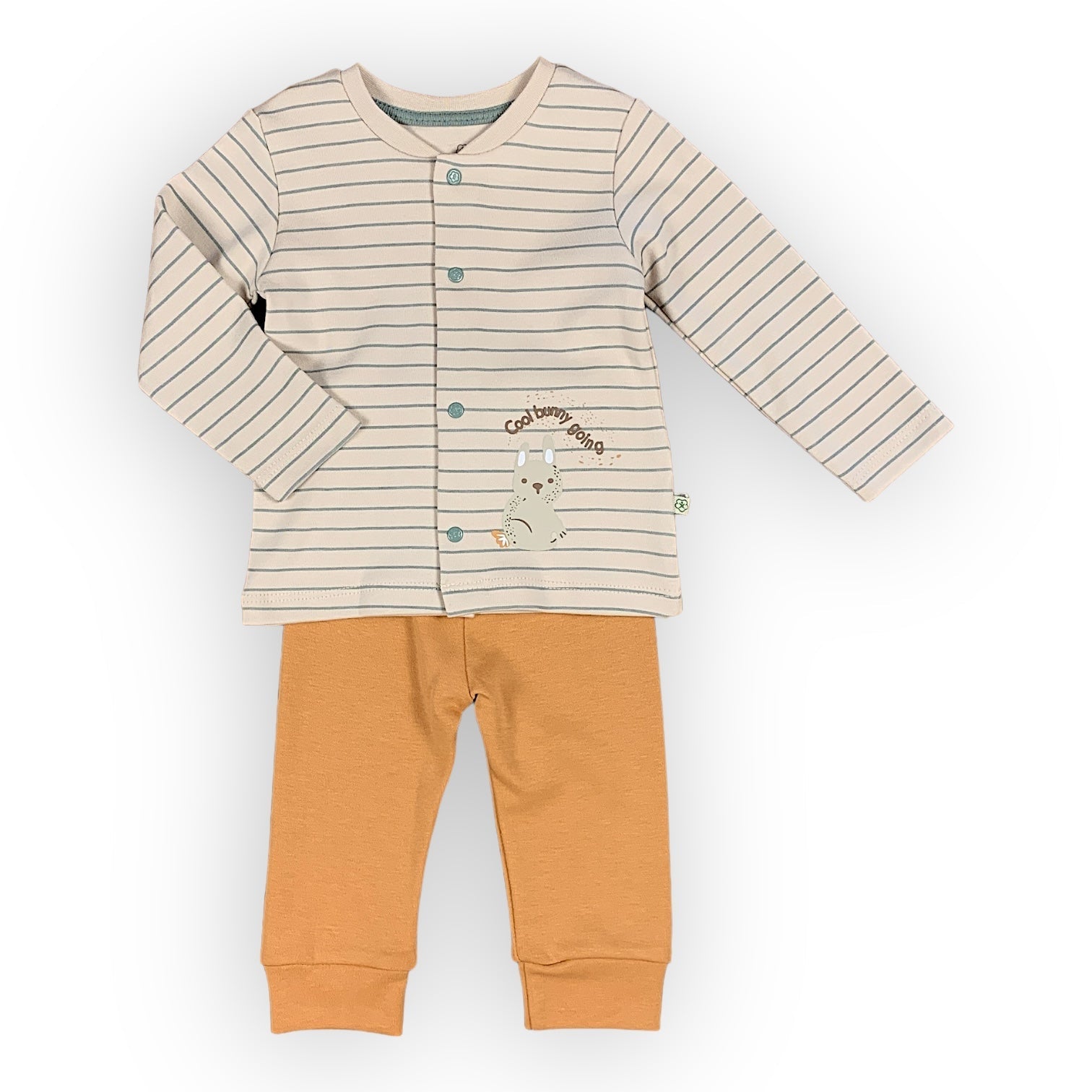 BO249 Organic Cotton Cool Bunny Brown Pyjama Set 2pcs