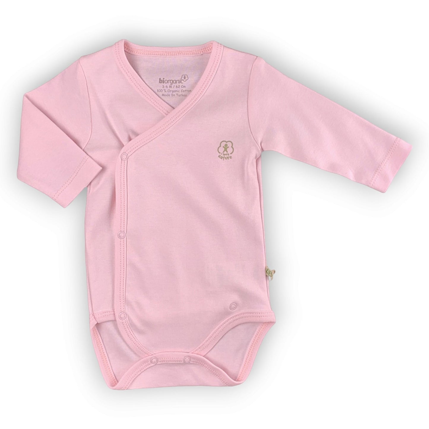 BO266 Organic Cotton Basic Pink Wrapover Body