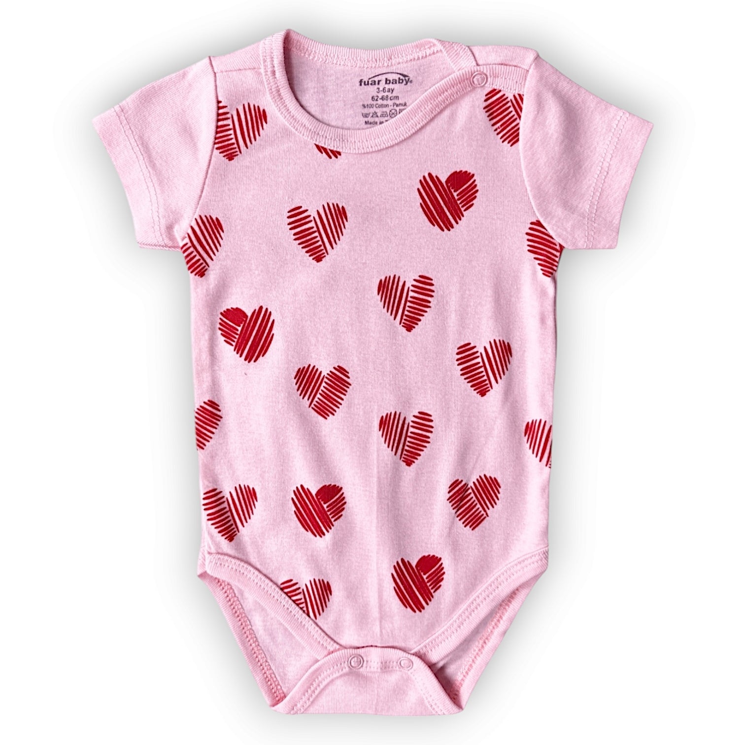 FB280 Pink With Red Hearts Body