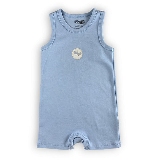 HB208 Organic Cotton Sleeveless Blue Romper