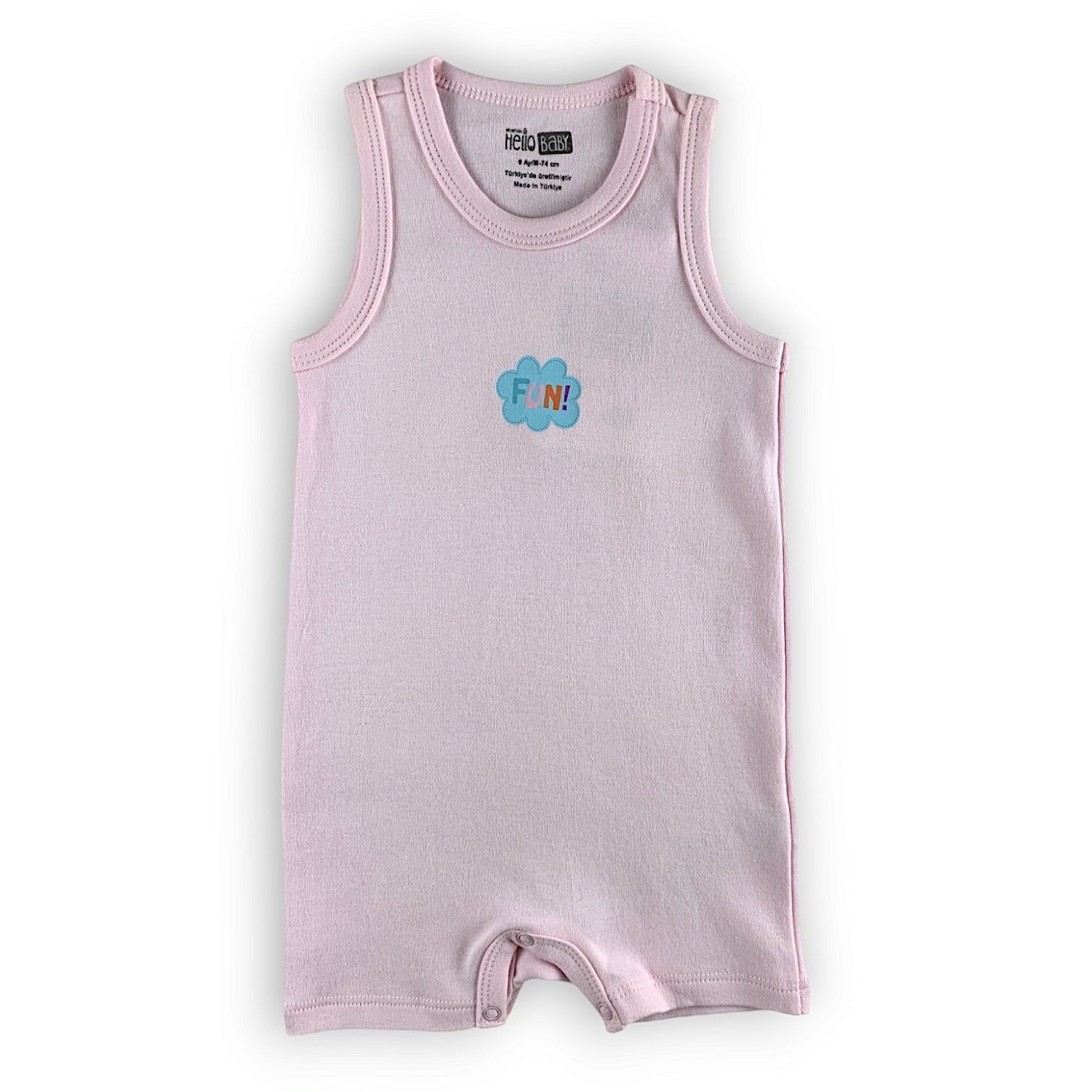 HB209 Organic Cotton Sleeveless Pink Romper