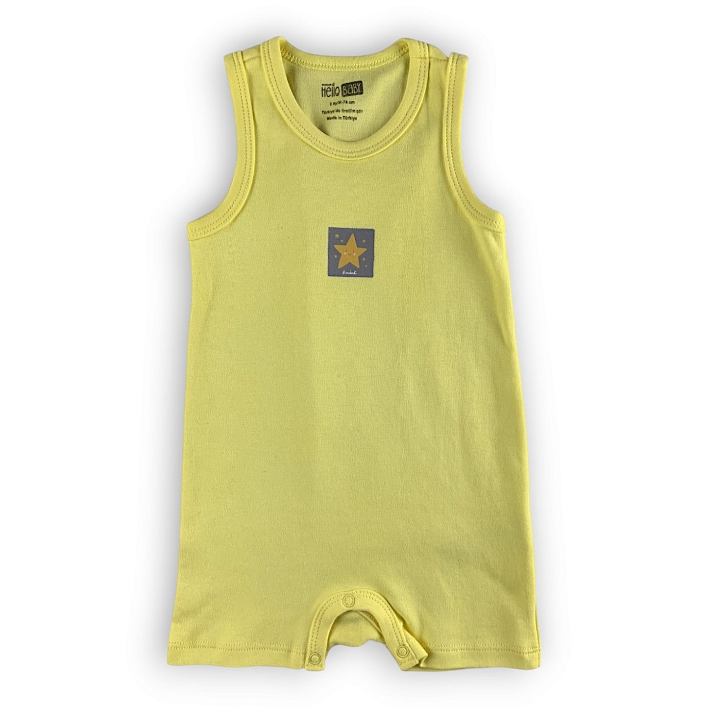 HB210 Organic Cotton Sleeveless Yellow Romper