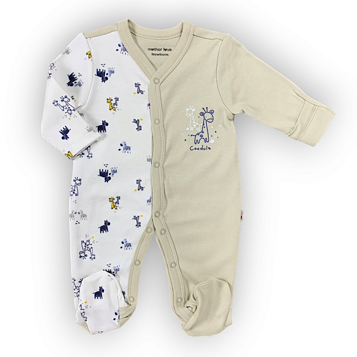 ML329 Organic Cotton Giraffes and Zebras Jumpsuit