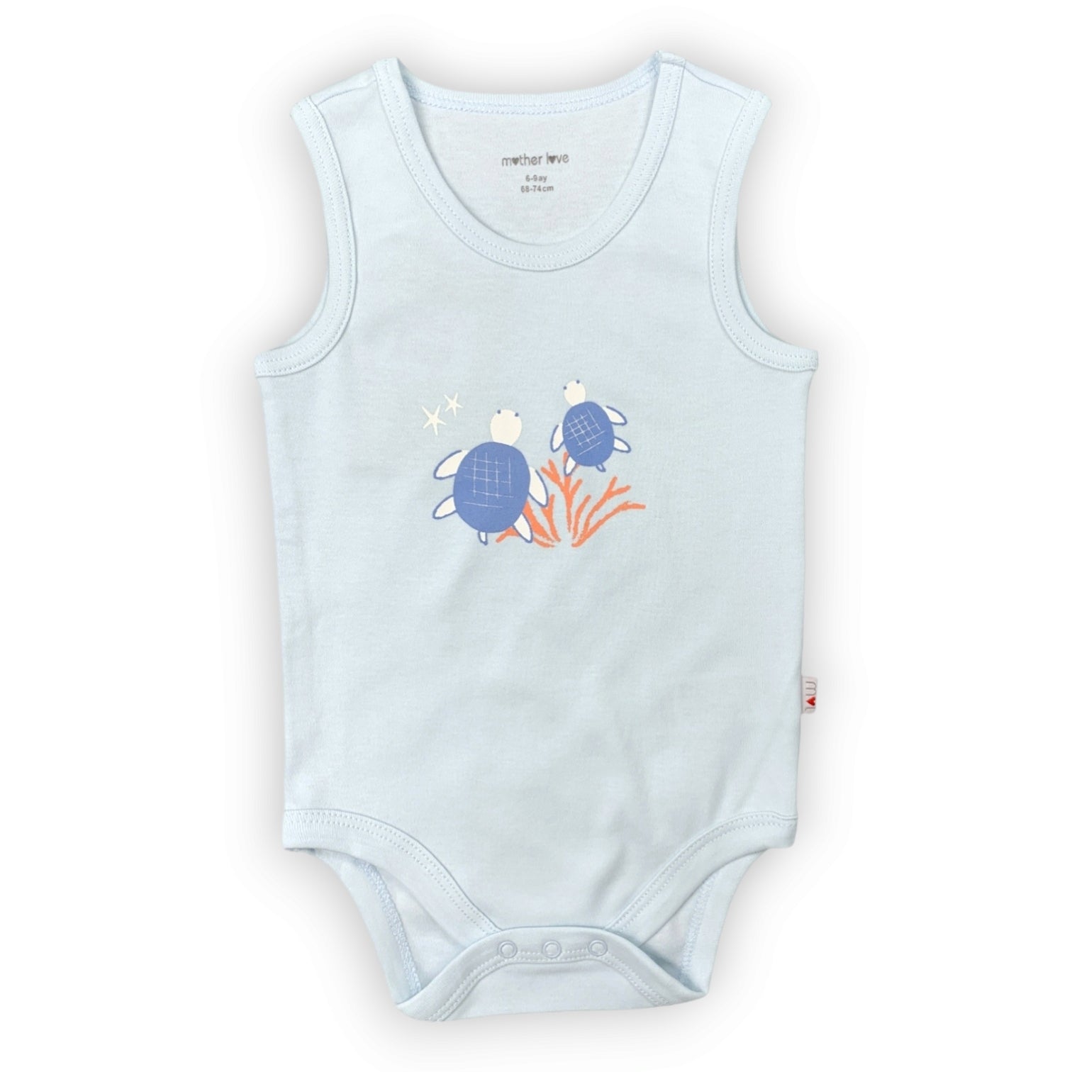 ML359 Organic Cotton Swimming Turtles Sleeveless Body