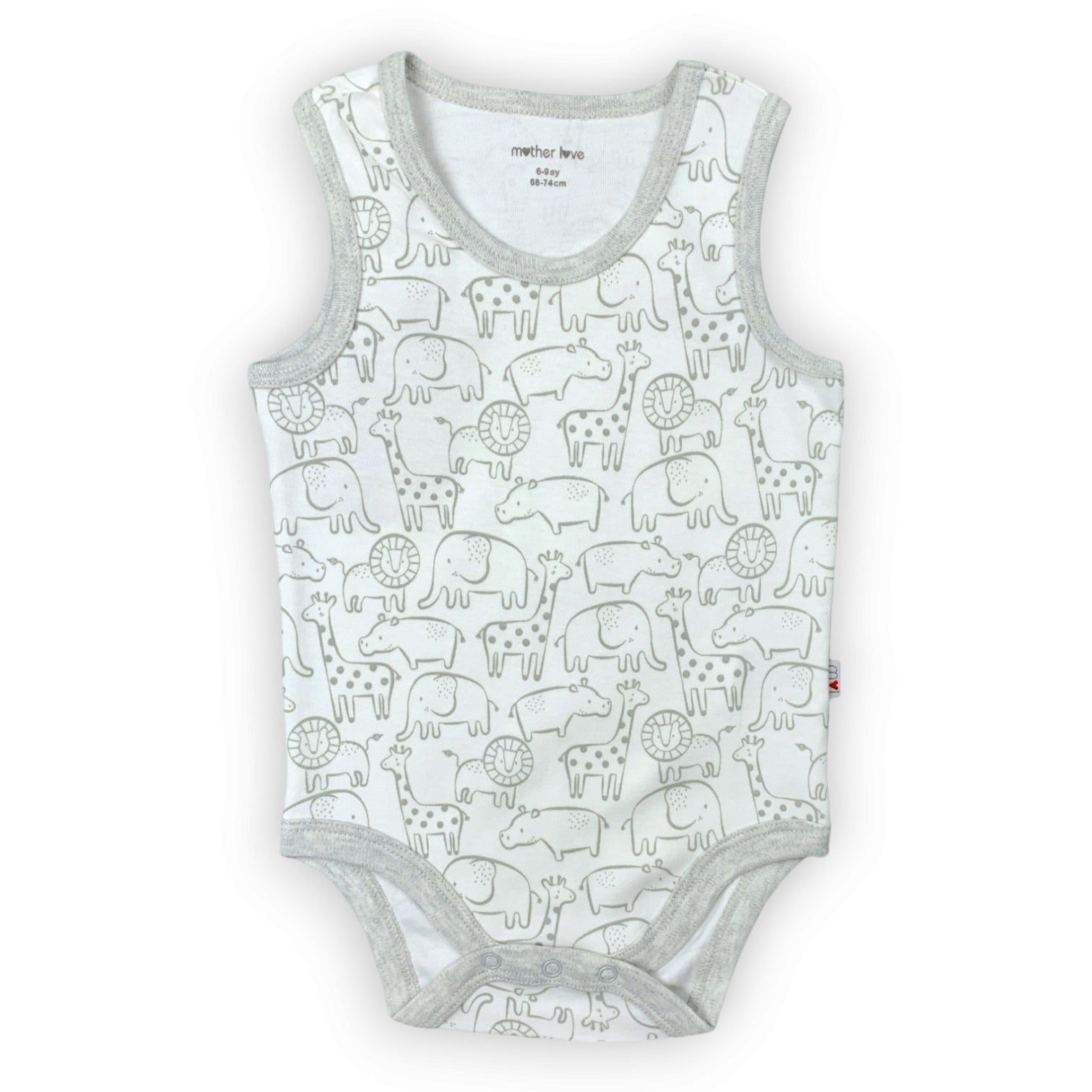 ML360 Organic Cotton Zoo Animals Sleeveless Body