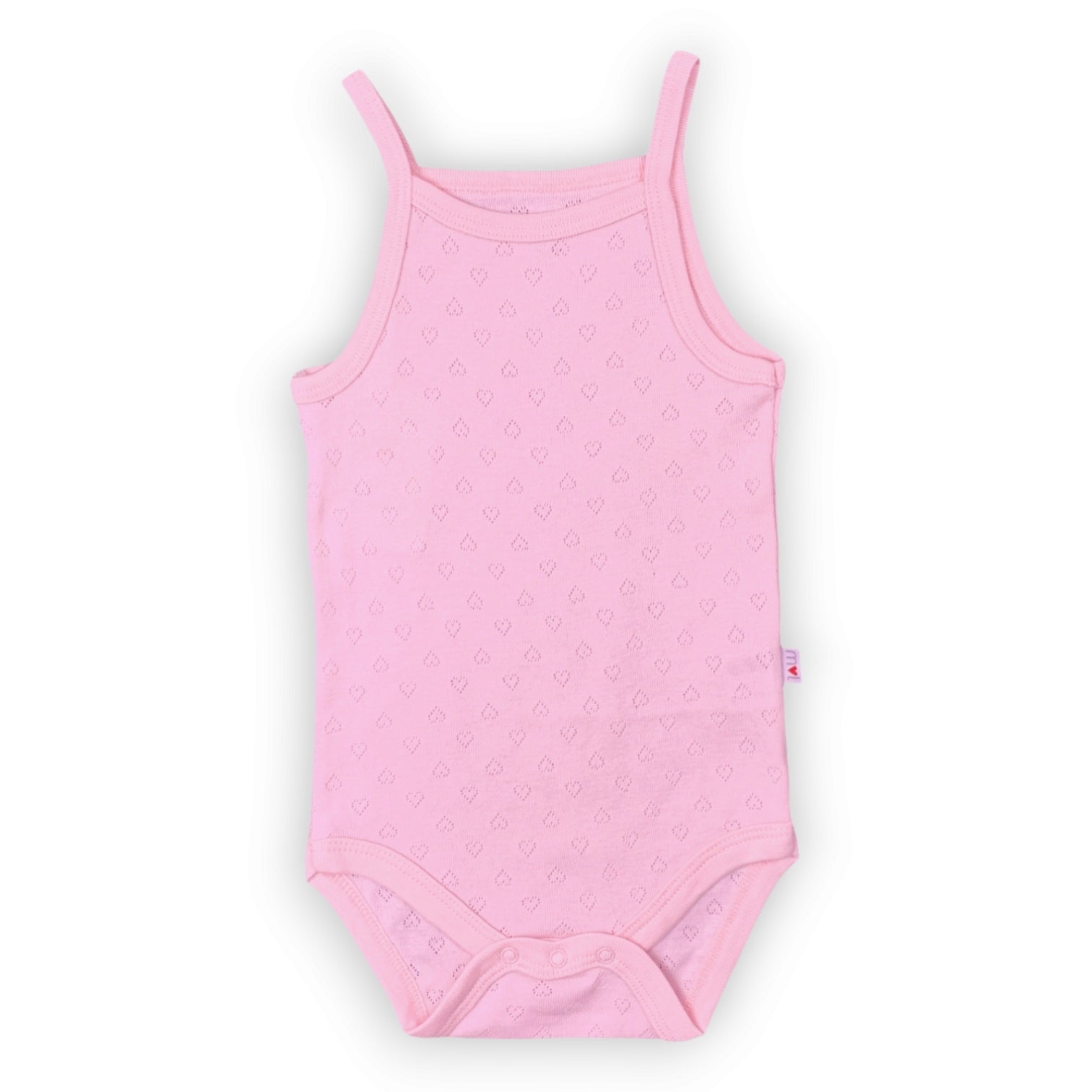 ML374 Organic Cotton Pink Hearts Body with Straps