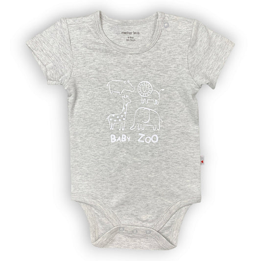 ML383 Organic Cotton Zoo Animals Grey Body