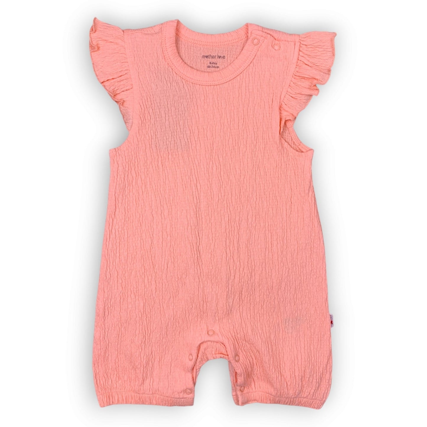 ML392 Organic Cotton Salmon Crinkle Romper