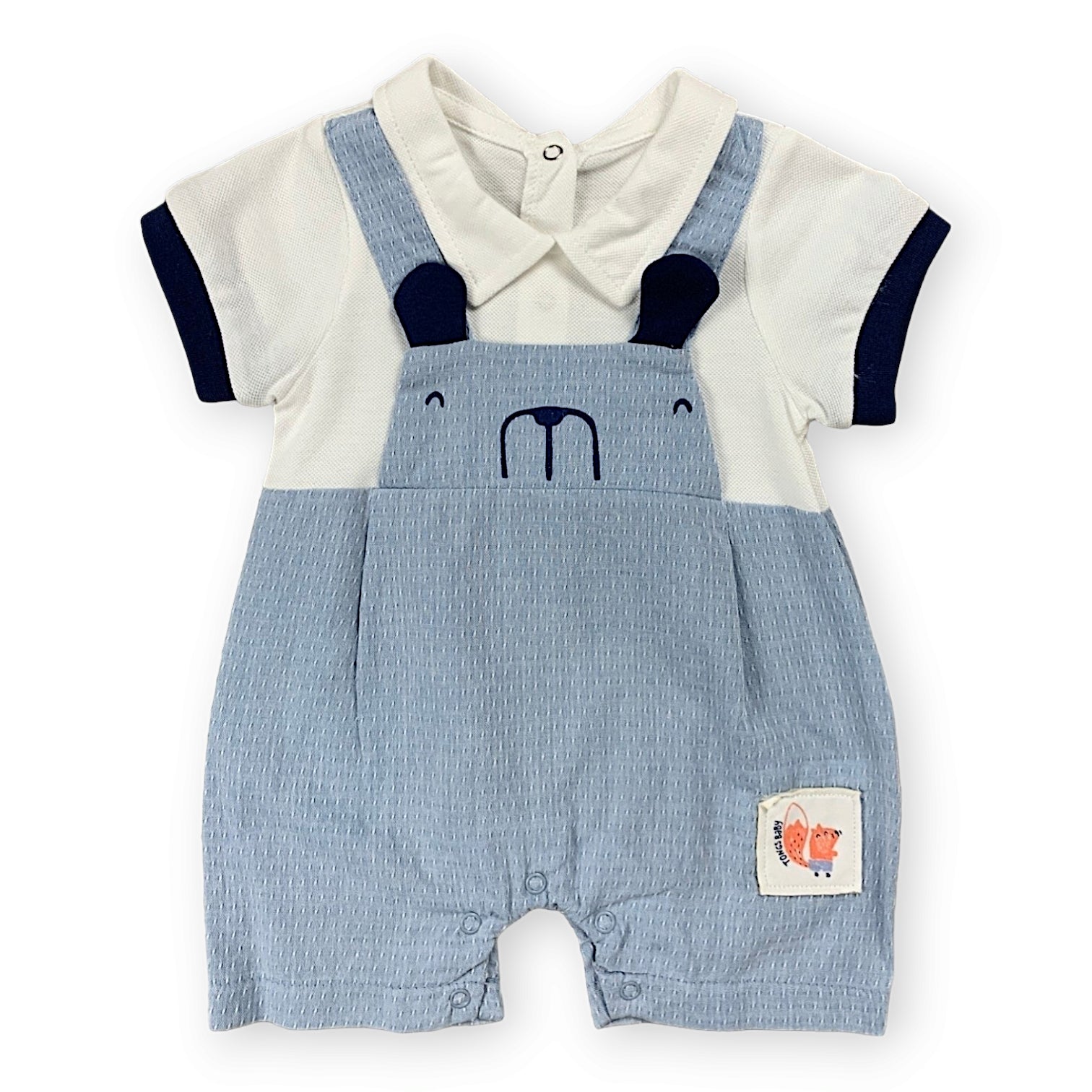 Cute Bear Blue Romper