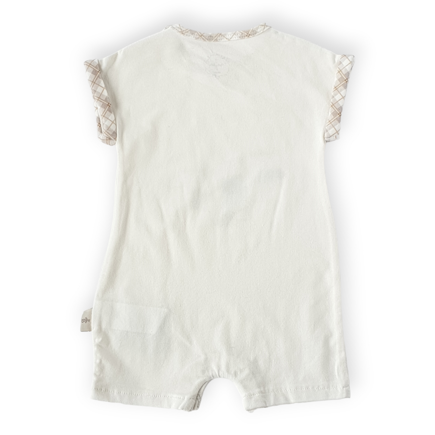 Bird's Eyeview Off-White Baby Romper-Bird, Boy, Catboy, Catgirl, Catromper, Catunisex, Eyeview, Girl, offwhite, Romper, Short sleeve, SS23-Babydola-[Too Twee]-[Tootwee]-[baby]-[newborn]-[clothes]-[essentials]-[toys]-[Lebanon]