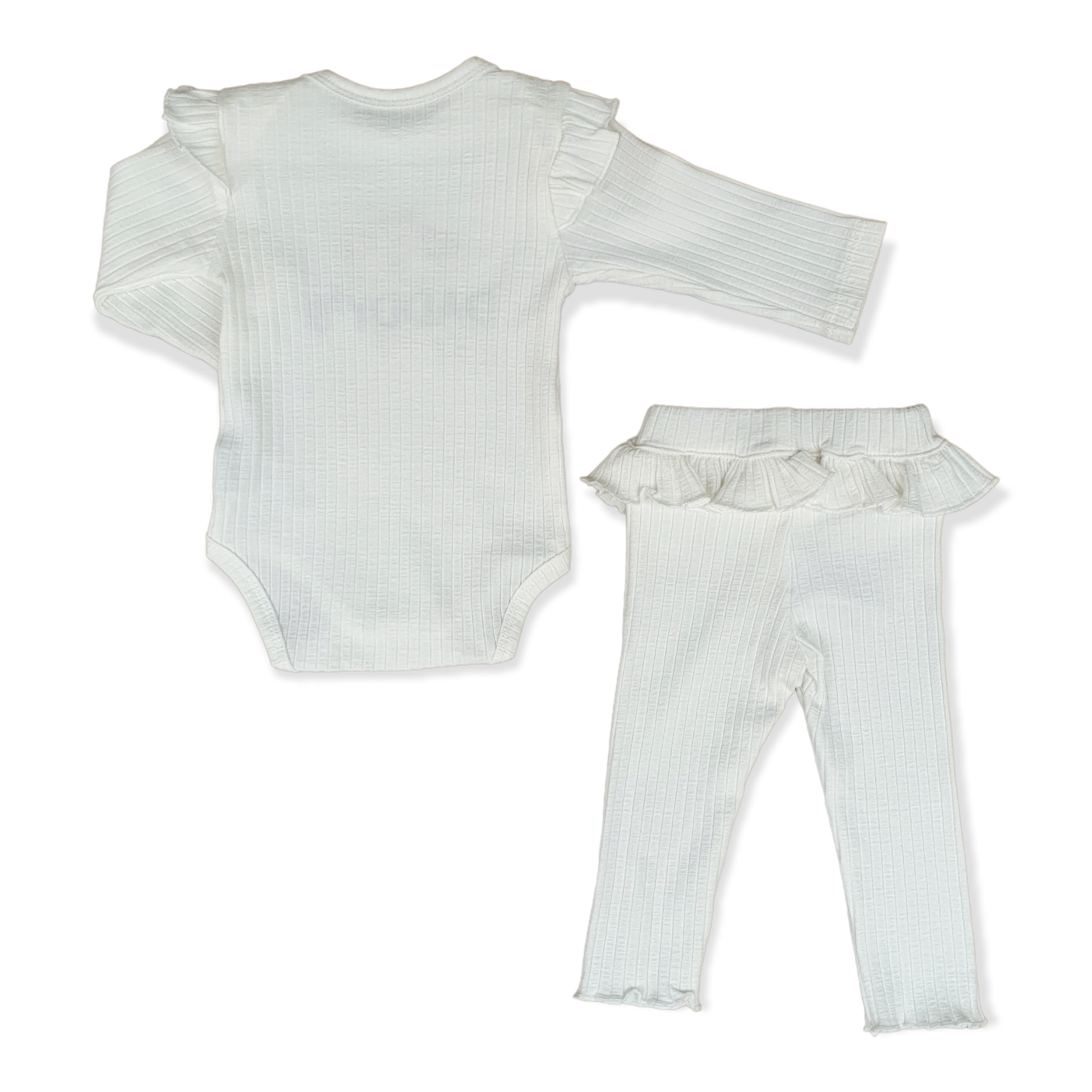 Off-White Daddy's Girl Body with Pants-Body, Bodysuit, catgirl, catset2pcs, Creeper, Crème, Daddy, Ecru, Footless, Girl, Long Sleeve, Off-white, Onesie, Pants, Princess, White-Puan Baby-[Too Twee]-[Tootwee]-[baby]-[newborn]-[clothes]-[essentials]-[toys]-[Lebanon]