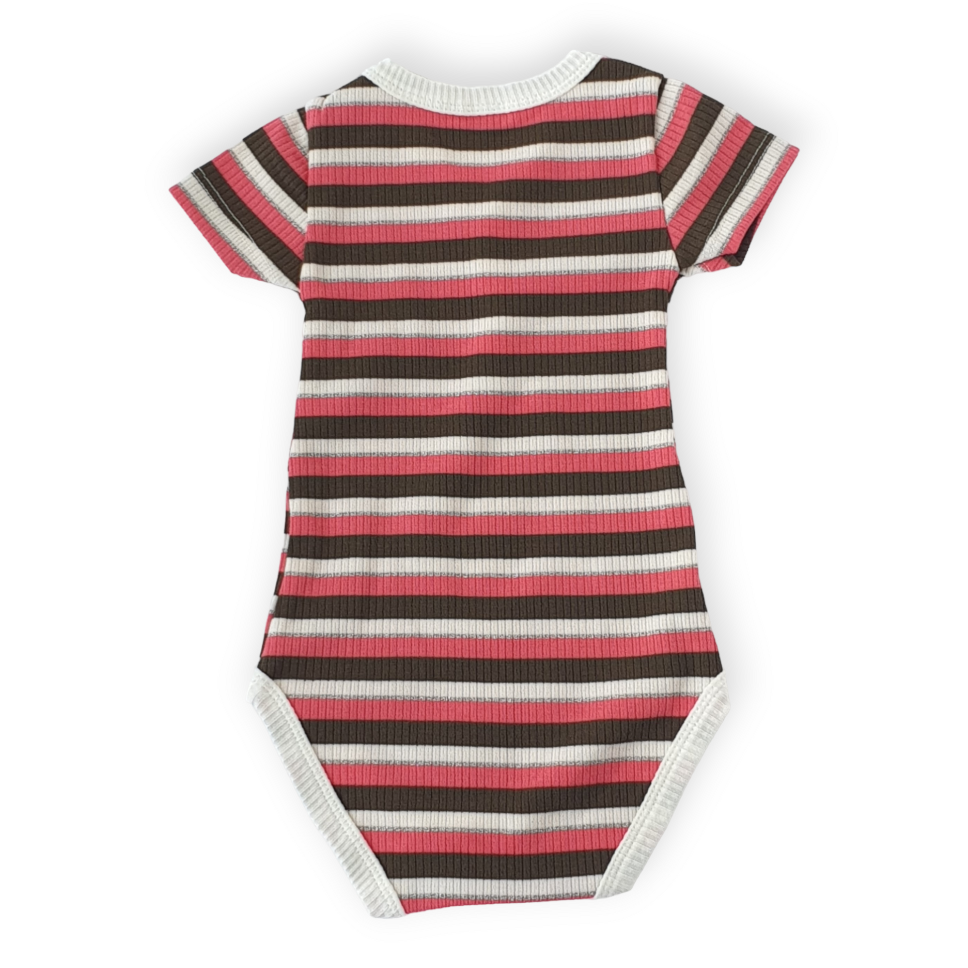 Striped Multicolor Baby Girl Body-Body, Bodysuit, Catgirl, Creeper, Girl, Onesie, Pink, Short Sleeve, SS23, Striped, White-Fuar Baby-[Too Twee]-[Tootwee]-[baby]-[newborn]-[clothes]-[essentials]-[toys]-[Lebanon]