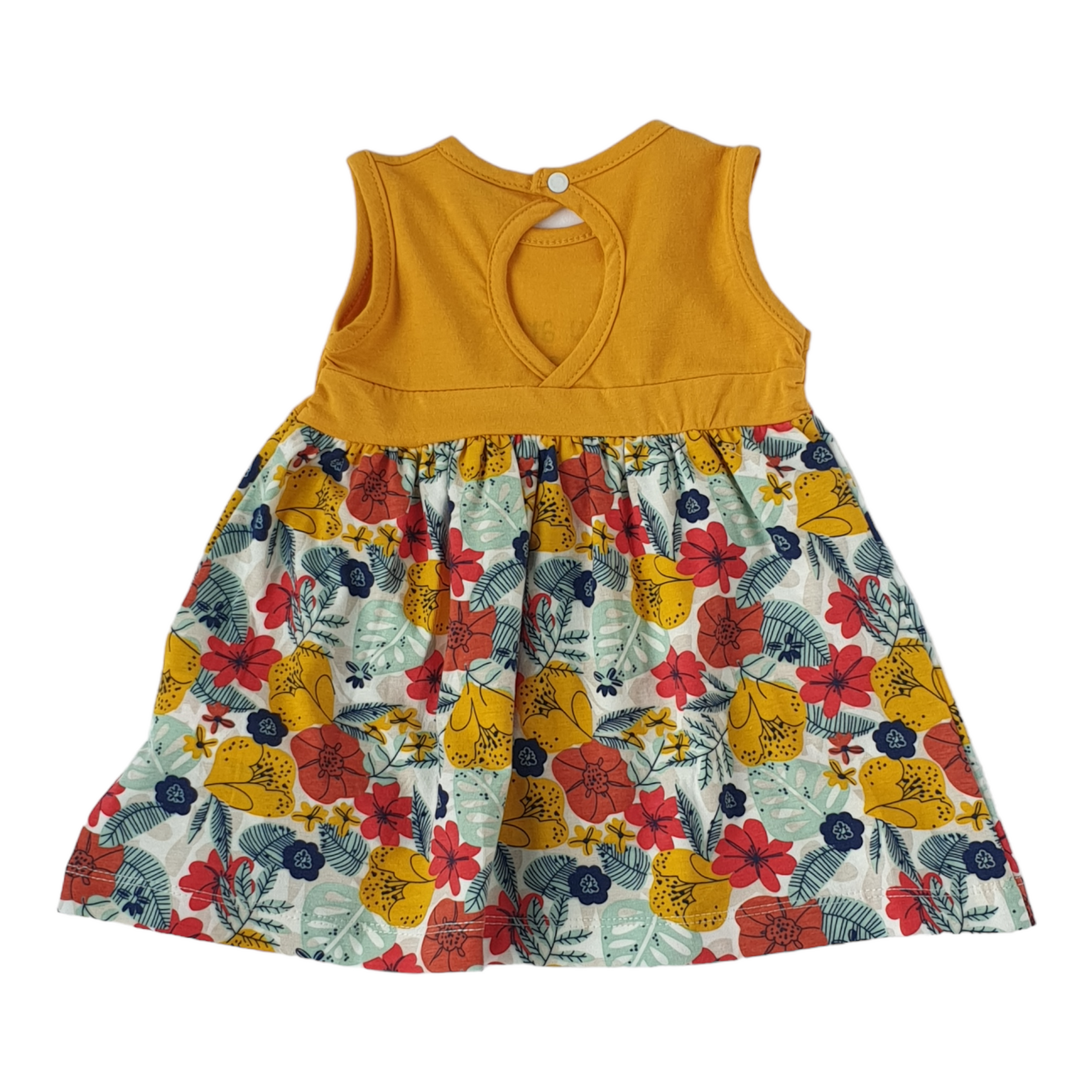 Yellow Floral Summer Dress-Catgirl, Dress, Floral, Girl, Sleeveless, SS23, Yellow-MiniWorld-[Too Twee]-[Tootwee]-[baby]-[newborn]-[clothes]-[essentials]-[toys]-[Lebanon]