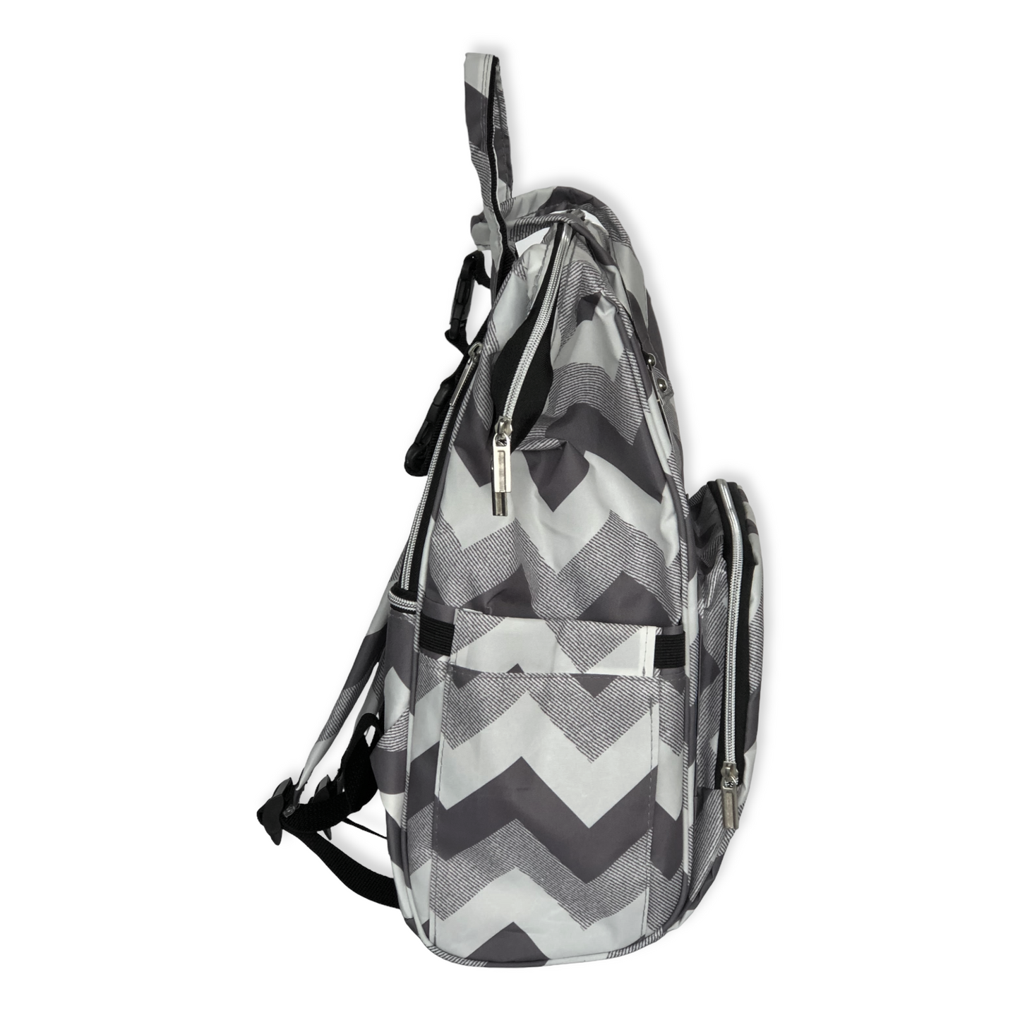 Grey Zigzag Pattern Mommy Bag-Bag, Bags, catbabygear, catbag, Changing, Diapers, Grey, Maternity, Nappy, Nursery, Travel-Safe Line-[Too Twee]-[Tootwee]-[baby]-[newborn]-[clothes]-[essentials]-[toys]-[Lebanon]