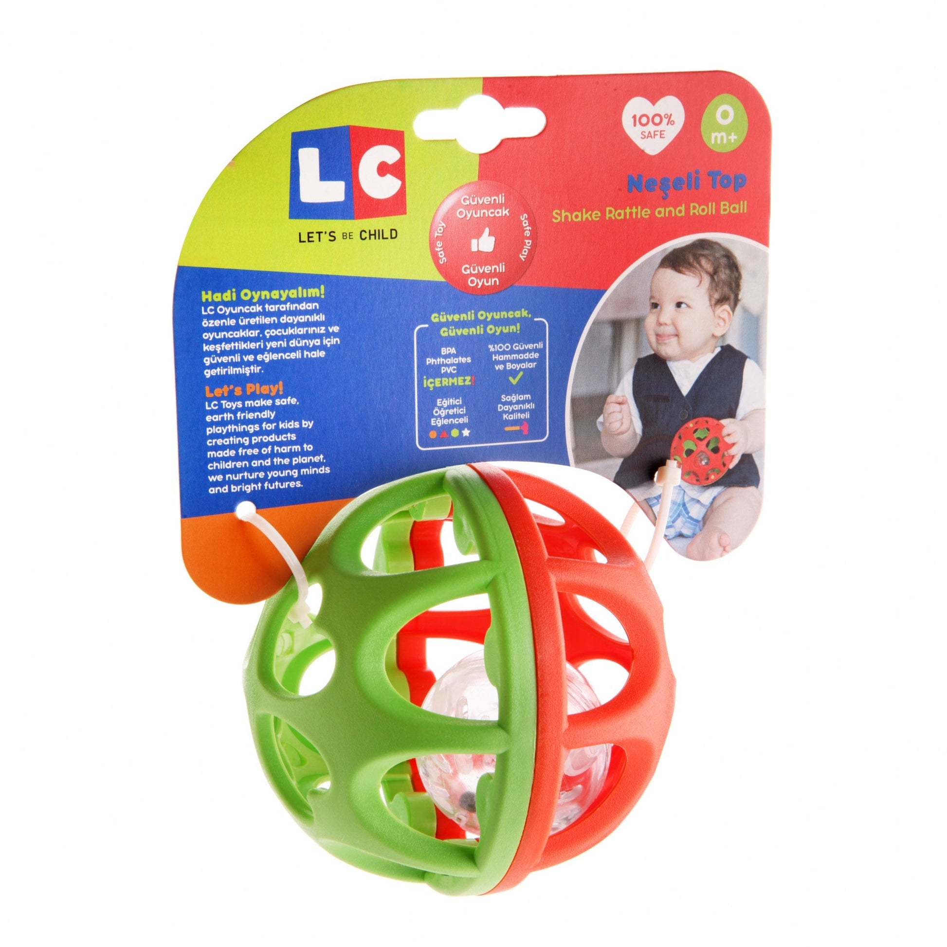 Green Orange Rattle Roll Ball-Ball, catrat, Colors, Coordination, Green, Hard, Orange, Play, Rattle, Skills, Soft, Sound-Let's Be Child-[Too Twee]-[Tootwee]-[baby]-[newborn]-[clothes]-[essentials]-[toys]-[Lebanon]
