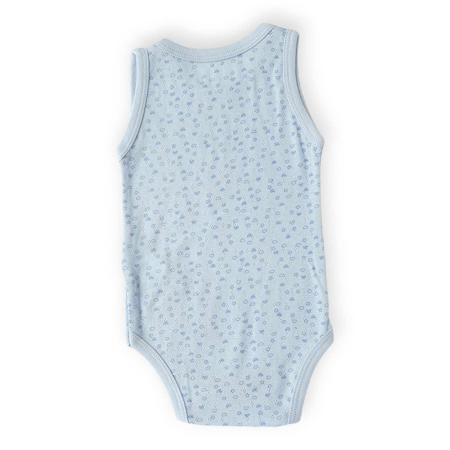 Basic Blue Sleeveless Body with Clouds-Blue, Body, Bodysuit, Boy, Catboy, Catgirl, Clouds, Creeper, Girl, Onesie, Sleeveless, SS23-Veo-[Too Twee]-[Tootwee]-[baby]-[newborn]-[clothes]-[essentials]-[toys]-[Lebanon]